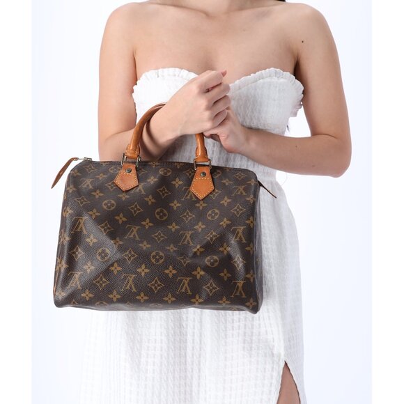 Louis Vuitton M41526 Speedy 30 Monogram Canvas Duffle Bag Brown